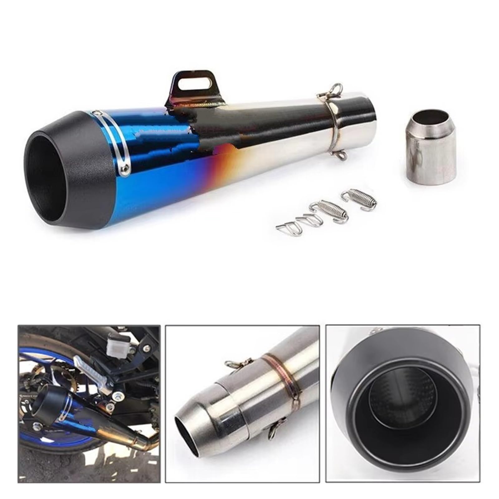silencioso escape moto Para Suzuki Para GSXR750 Para GSXR600 2011-2021 | Para GSX-R600 51MM tubo de escape de motocicleta GP silenciador de olla motocicleta Slip on(Titanio)