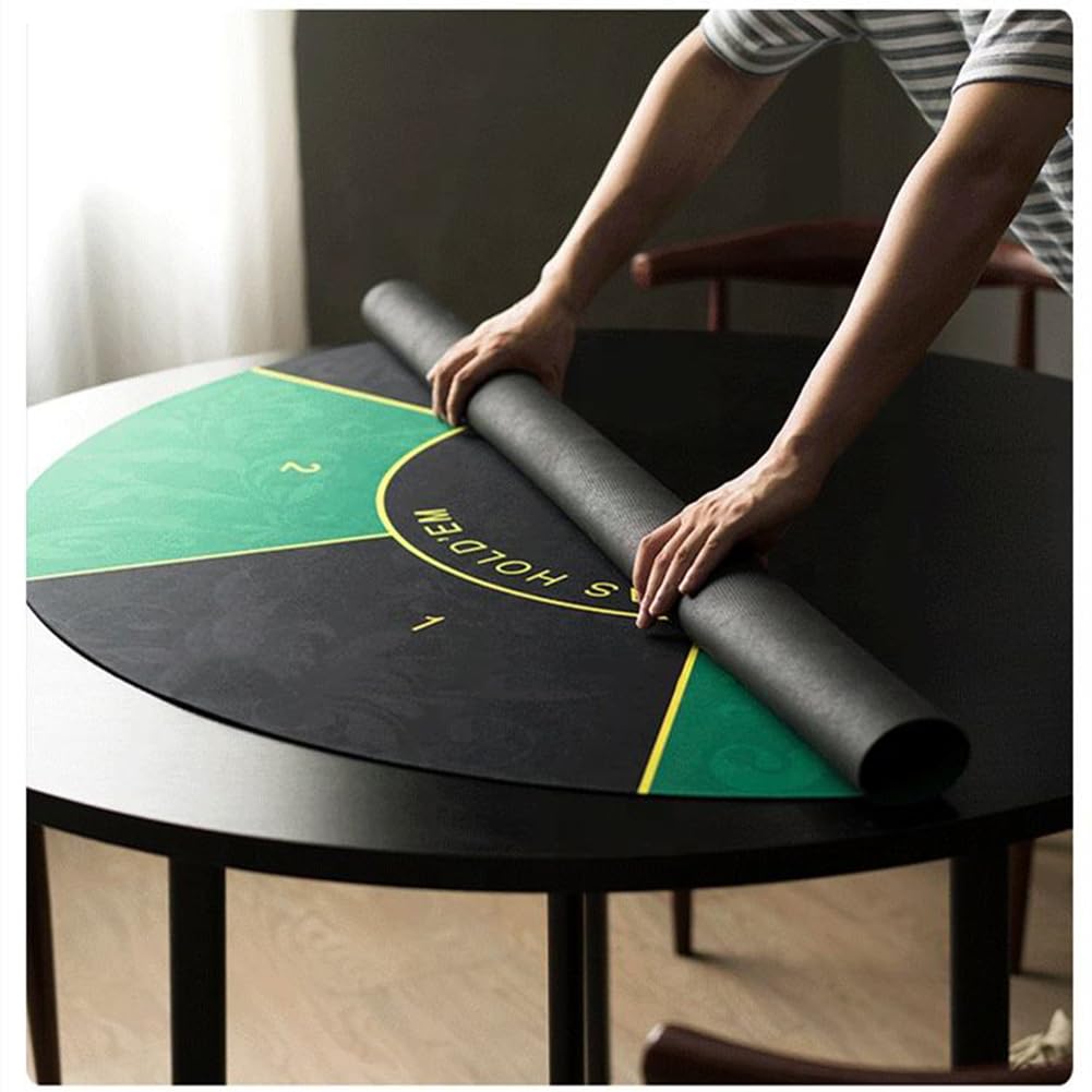 Filzmatte für Tischspiele, 1,2 x 1,2 m, Poker, Texas Hold'em, runde Pokertischplatte, Tragetasche für 8 Spieler, Pokerspiele, Blackjack, Casino