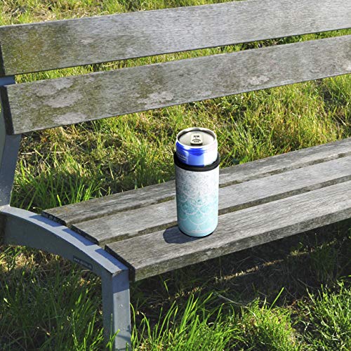 Bluecell Pack of 3 Neoprene Insulators Beer Can Sleeves Fit for 12oz Slim Drink Beer Cans (Fish-Scale Pattern (3pcs)) - Thumbnail 2