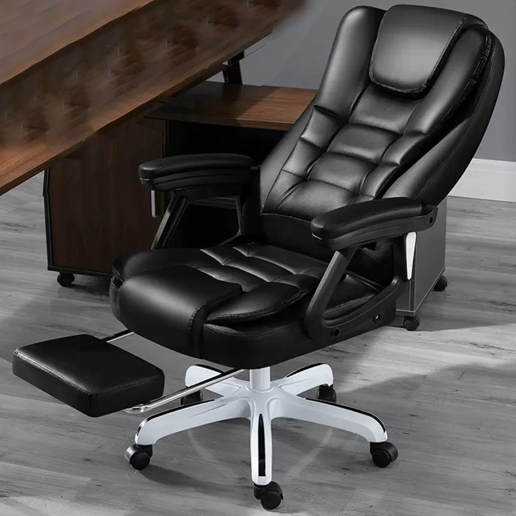 Sedia da scrivania ergonomica riscaldata per ufficio con 7 punti di massaggio girevole con poggiapiedi e lombare per ufficio