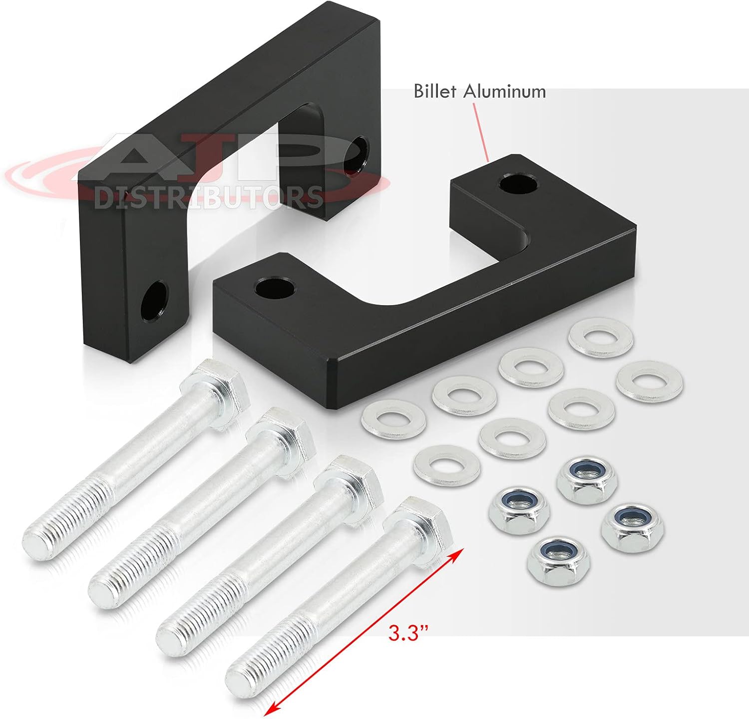 AJP Distributors 1" Front Strut Spacer 1 INCH Leveling Lift Kit Black Compatible/Replacement For Avalanche Suburban Tahoe Silverado Sierra 1500 Yukon 07 08 09 10 11 12 13 14 15 16 17 18 19 20 21 22 23