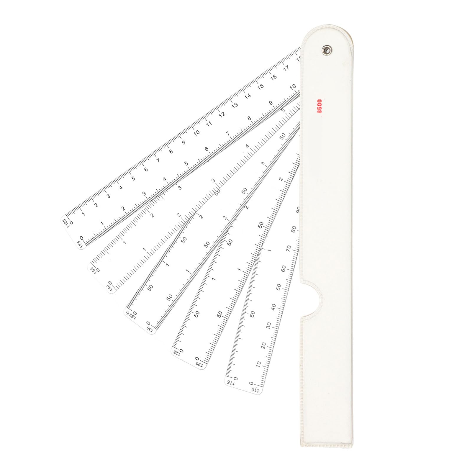 Multifunctional Metric Scale Ruler Folding Engineering Ruler Fan Shaped Scale Ruler for Architecture Quilting and Sewing