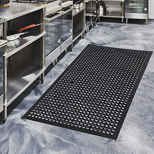 Rubber Door Mats Anti-Fatigue Floor Mat for Kitchen New Bar Floor Mats Commercial Heavy Duty Non-Slip Mat Black 36" x 60"