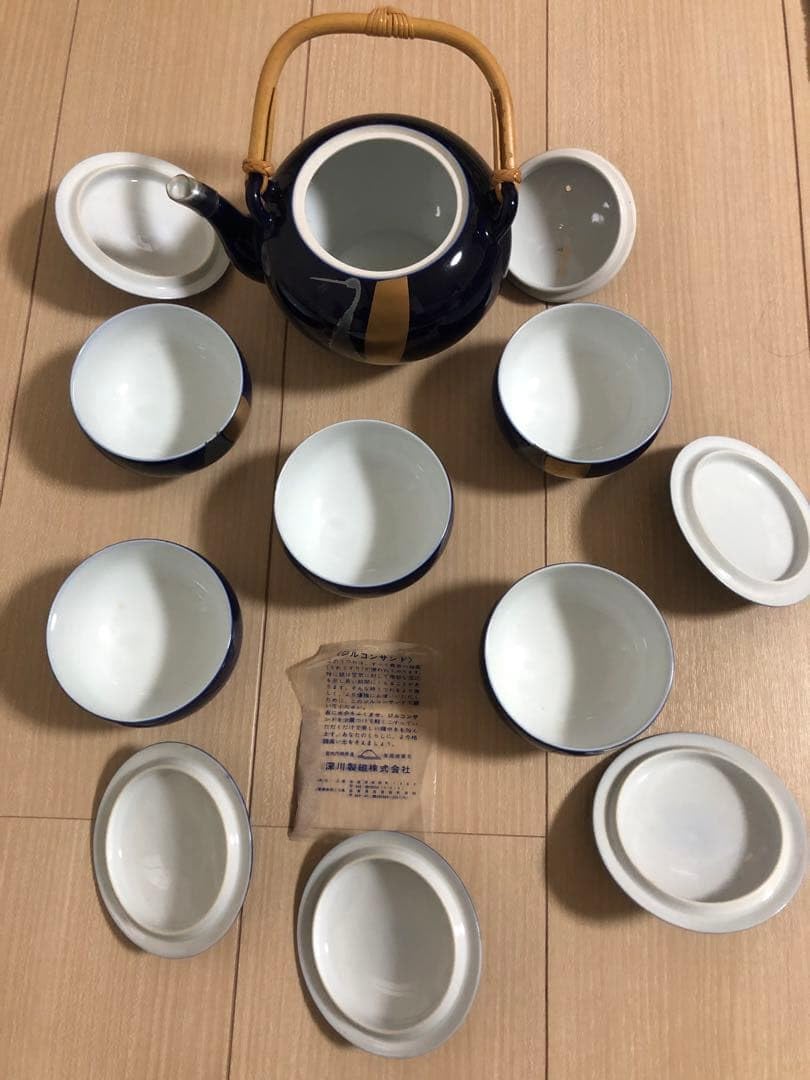 Amazon.co.jp: 深川製磁 茶器揃 急須 湯呑み 5客セット 宮内庁御用達