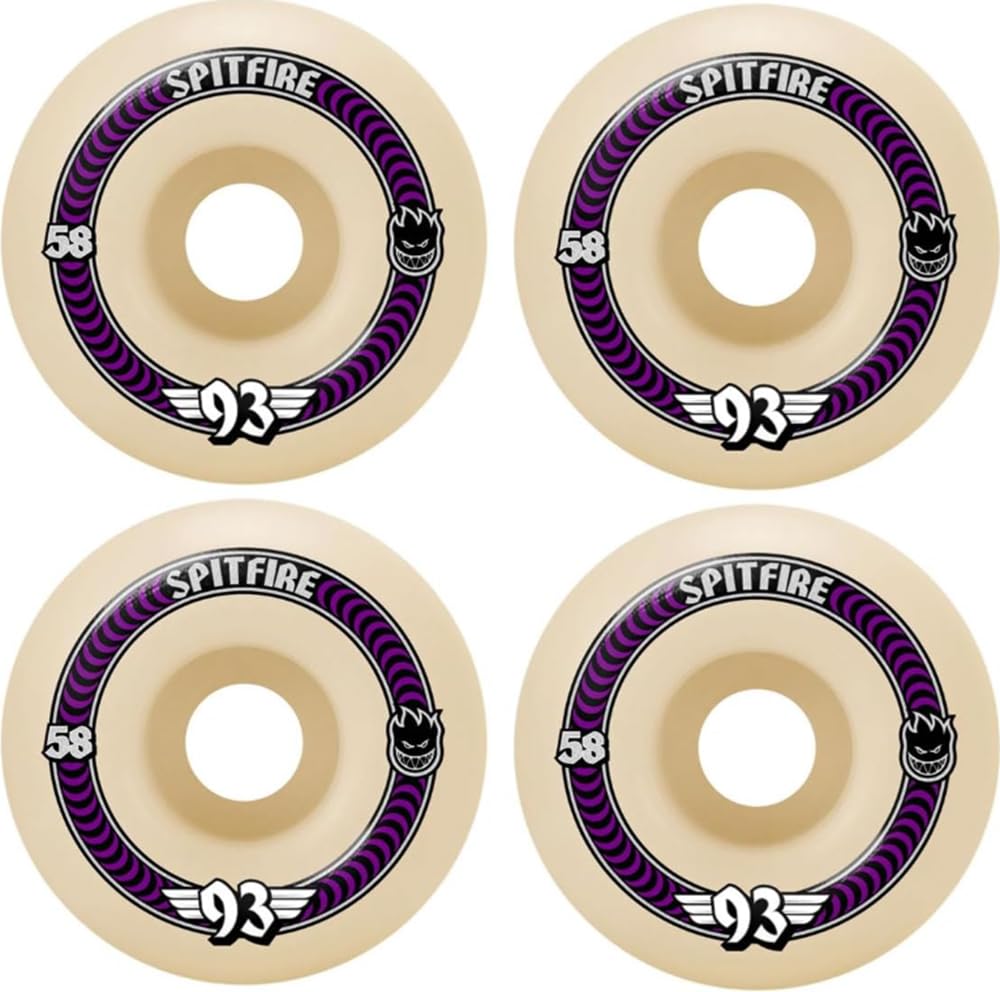 Amazon.com : Spitfire Skateboard Wheels 58mm F4 Soft Sliders 93A