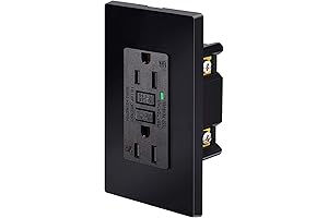 Weather-Resistant Nineleaf Black GFCI Outlet