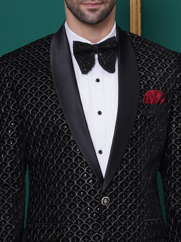Image of FAVOROSKI Wedding Sequence Blazer Suit for Men | Embroidered Velvet Blazer | Relaxed Fit Blazer for Men Wedding Party | Ethnic Wear Blazer for Men | Blazer Suit for Men | Festive Blazers for Men