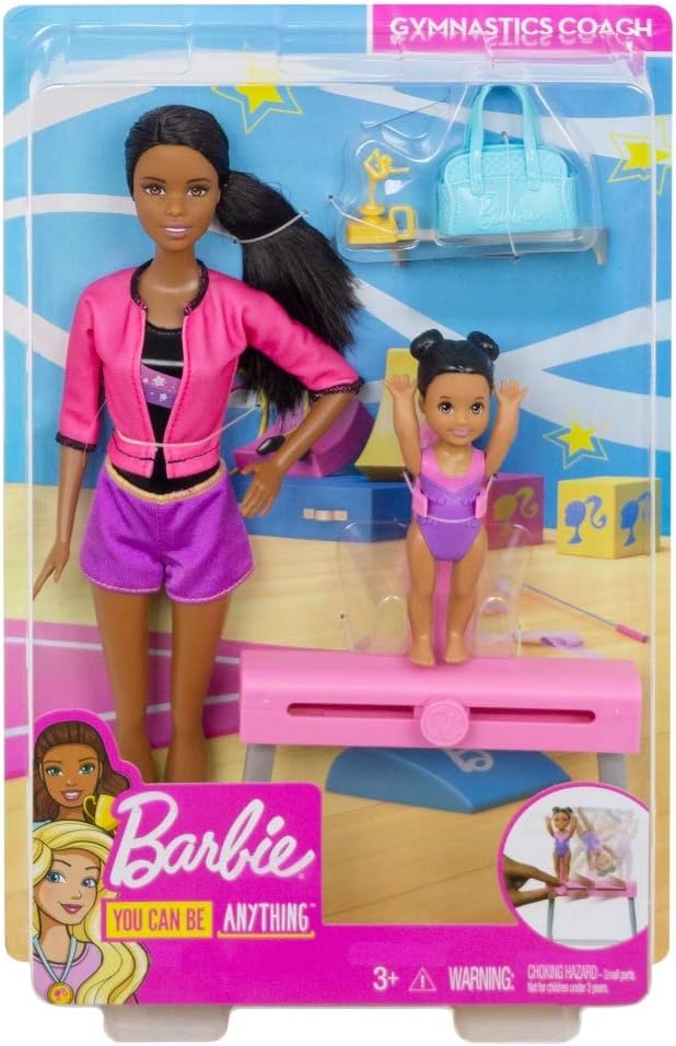 Best Quality 🔥 Barbie Gymnastics Dolls & Playset with Brunette Coach Barbie Doll, Brunette Small Doll and Balance Beam with Sliding Mechanism 70% Off Everything Barbie Gymnastics Dolls & Playset with Brunette Coach Barbie Doll, Brunette Small Doll and Balance Beam with Sliding Mechanism