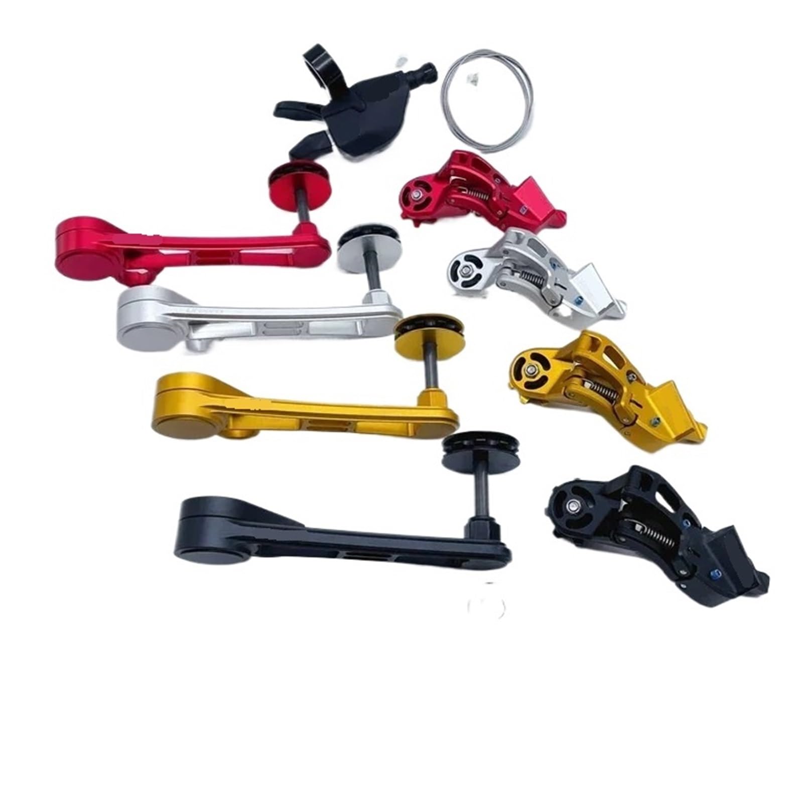 napinacz rolkowo-krążkowy łańcucha Pasuje do tylnej przerzutki roweru składanego Brompton LITEPRO EIEIO,napinacza łańcucha i dźwigni zmiany biegów(Purple with A7Shifte)