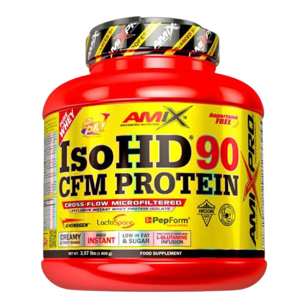 AMIX - Proteína Aislada de Suero en Polvo - Iso HD 90 en Formato de 1,8 kg - Ayuda a Aumentar la Masa Muscular - Mejora el Rendimiento Muscular - Sabor a Doble Chocolate Blanco