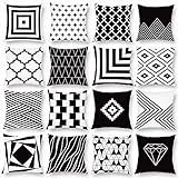 Photo Gallery wevgouo 16 federe per cuscino a righe, colore: nero, bianco, vintage, motivo federa, per divano, casa, soggiorno, camera da letto, decorazione per interni, 45 x 45 cm Photo Gallery wevgouo 16 federe per cuscino a righe, colore: nero, bianco, vintage, motivo federa, per divano, casa, soggiorno, camera da letto, decorazione per interni, 45 x 45 cm