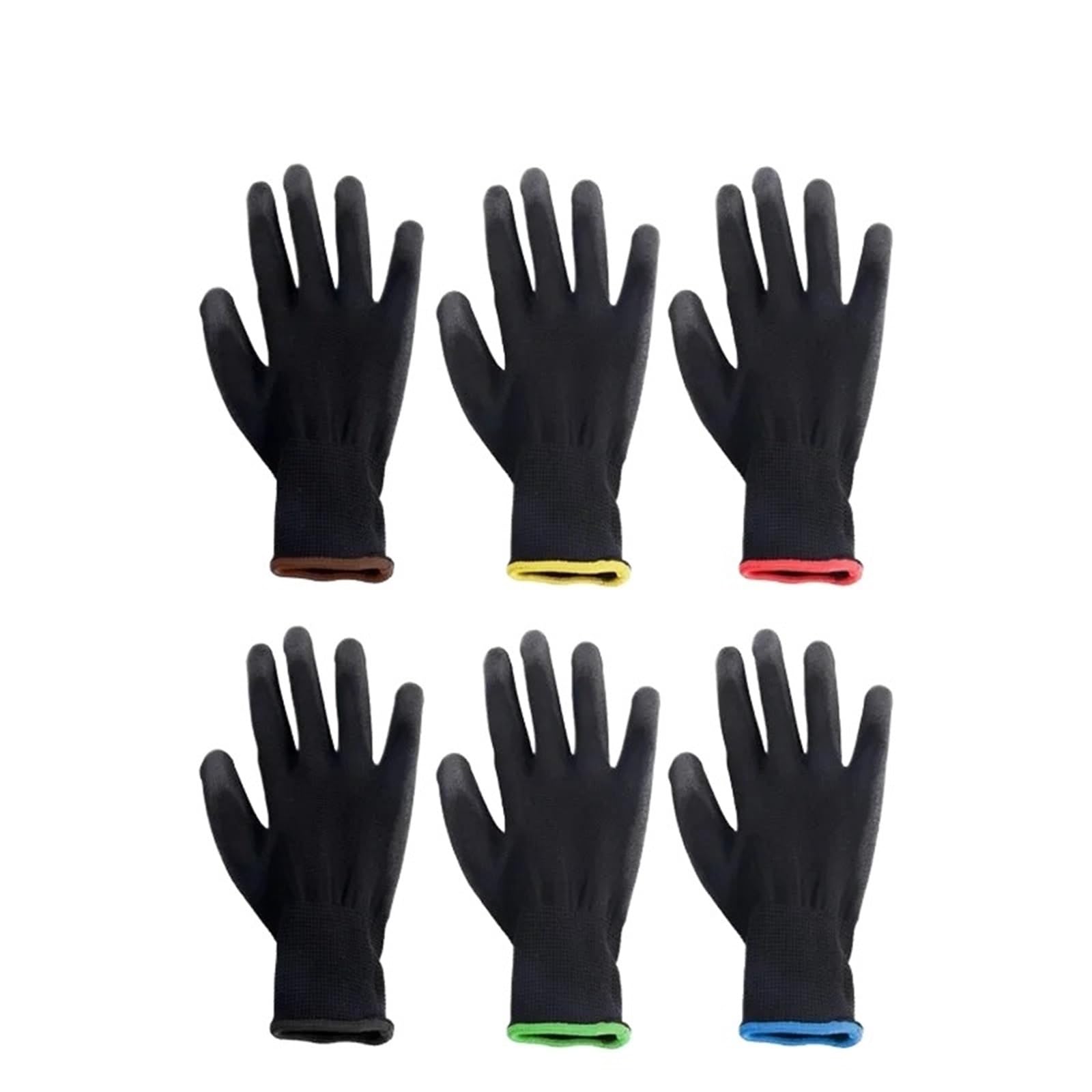 Guantes De Trabajo Antideslizantes Guantes de trabajo antideslizantes, transpirables y recubiertos PU nailon negro for maquinaria fábrica, jardinería carpintería(20Pairs,M)