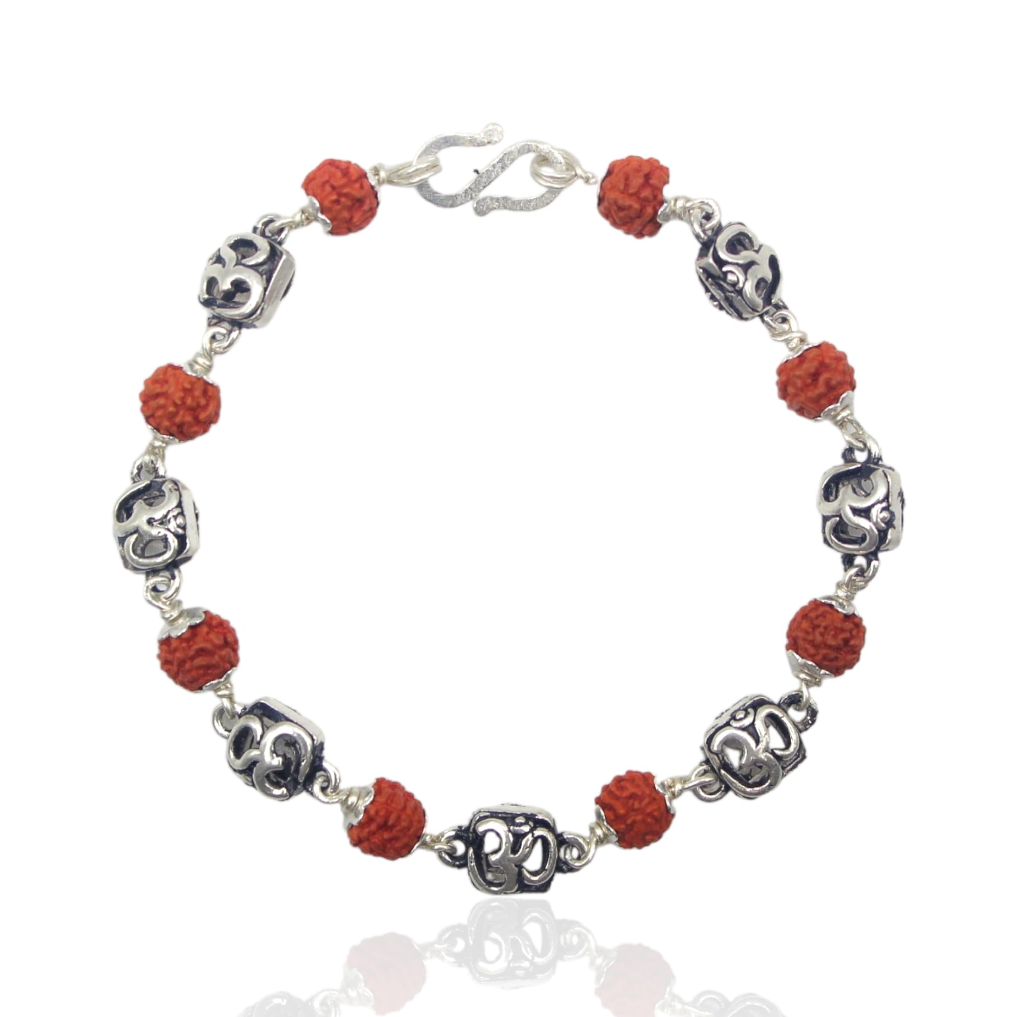 Prabhujee Jewellers Pure Silver Rudrakha Bracelets For Men And Boys With Oxidised Finish Om Angraved Cuboids Beads | Silver Bracelets With Rudraksha Beads For Men And Boys (B0CKZFG19M) Amazon Price History, Amazon Price Tracker