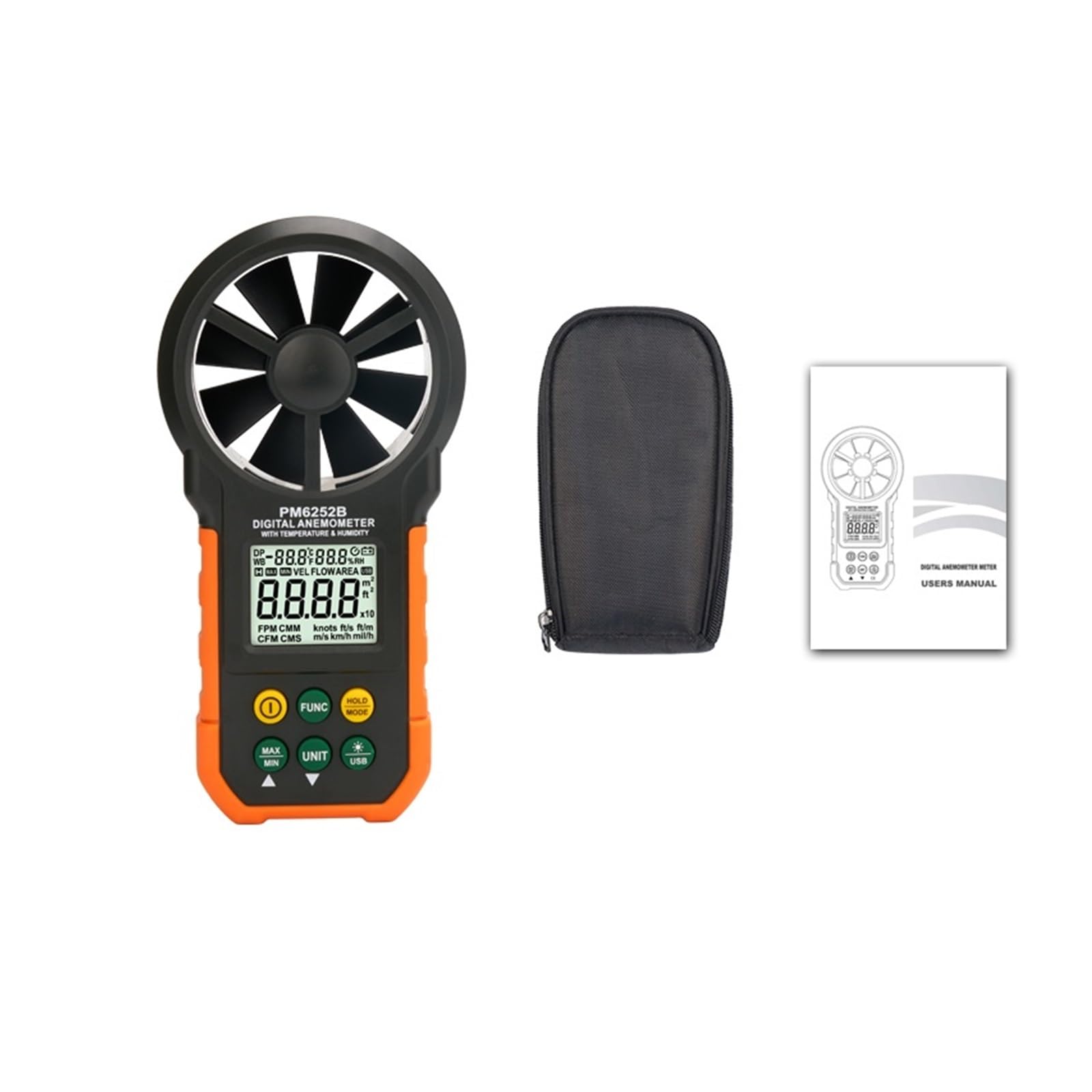 Anemómetro Digital De Mano Medidor Flujo Aire Alta Precisión Instrumento Prueba Temperatura Y Humedad Mediciones Precisas Versátiles