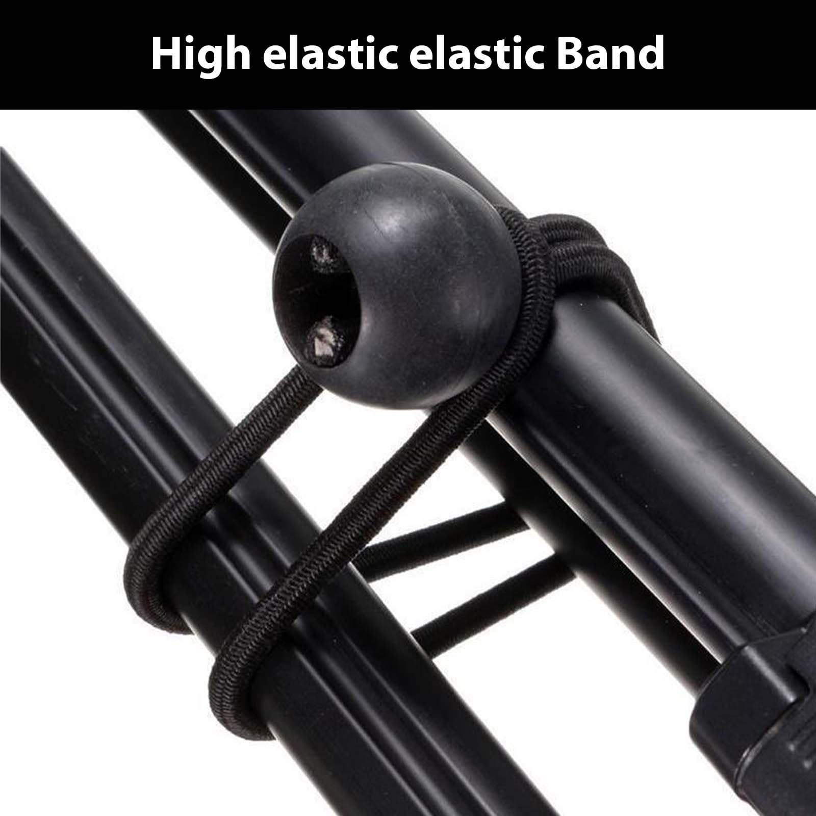 Bungee Cords with Balls, ShiningUU 20pcs Reusable Black Polyester Small Elastic Ties for Tent Tarpaulin, Flag Pole, Canopy - Image 3