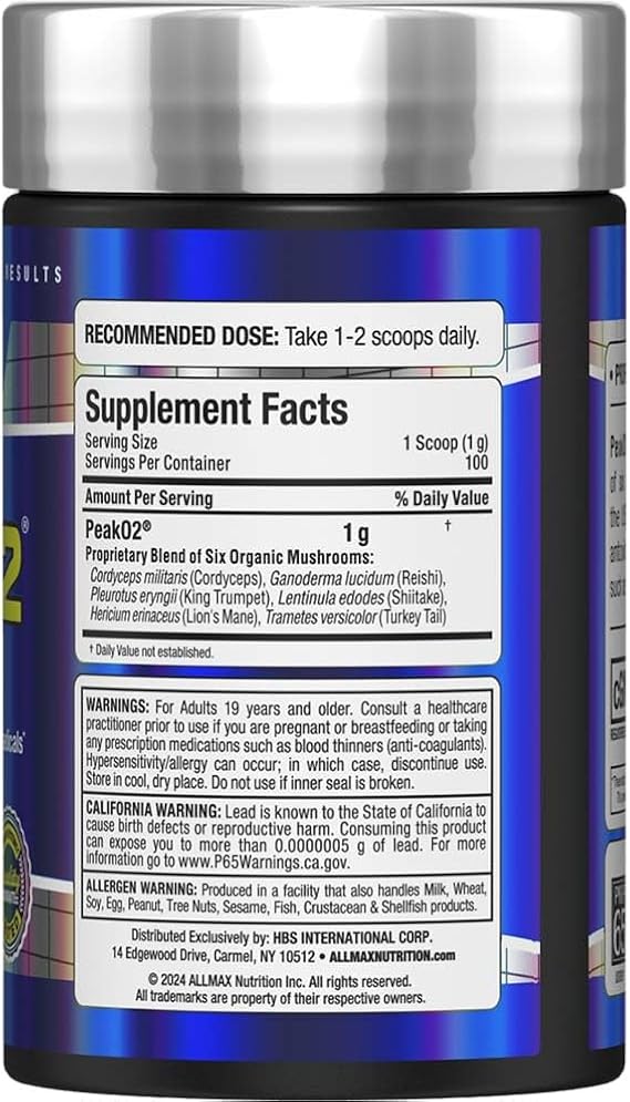 ALLMAX PEAKO2 Adaptogen Capsules, Unflavored, 100 g
