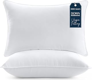 Utopia Bedding Queen Size Cooling Bed Pillows, Set of 2 - Hotel Luxury Microfiber Pillows for Side, Back & Stomach Sleepers