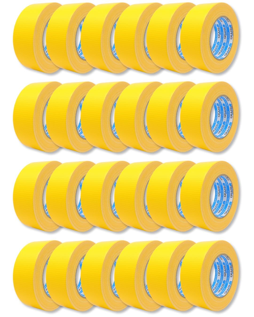 gws Gewebe-Klebeband, Synthesekautschuk-Panzertape-Duct-Tape, von Hand reißbar, 27 Mesh-Gewebe, Gewebeklebeband zur vielseitigen Anwendung 50 m x 48 mm (24, Gelb, 50 m x 44 mm)