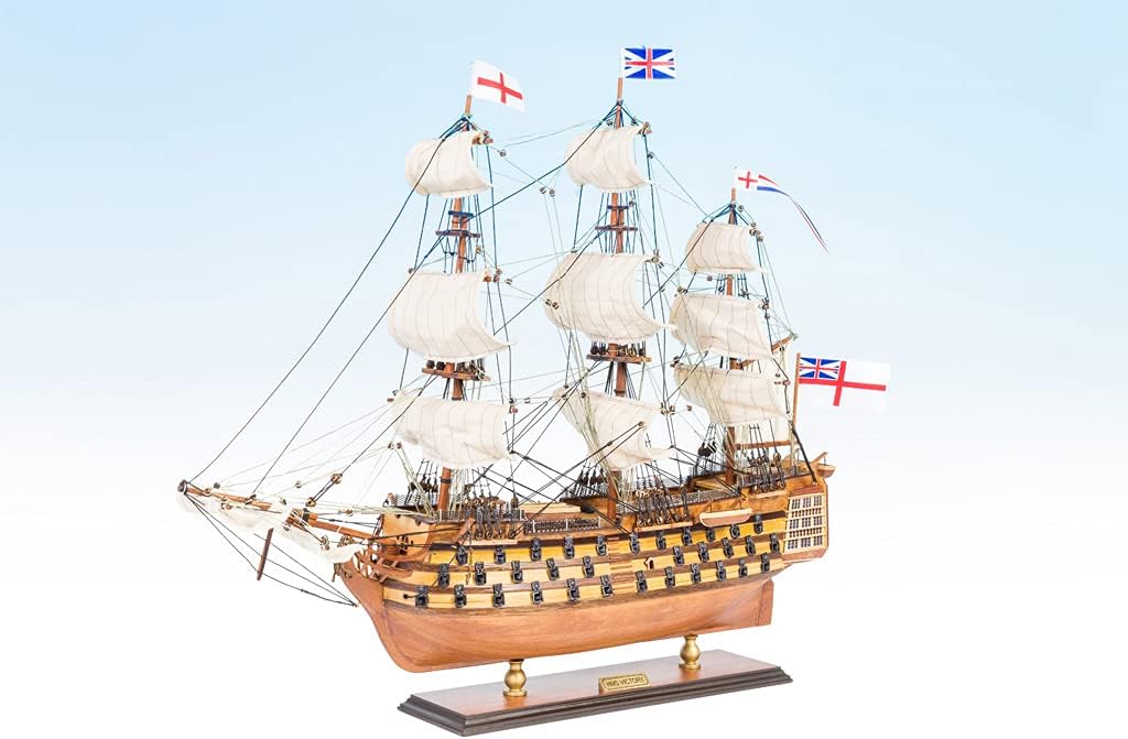 Seacraft Gallery HMS Victory Model Ships 21.5"- Fully Assembled Wooden Model Ship – Handcrafted HMS Victory Ship Model - HMS Victory Ship for Bedroom Living Room Office Display Home Decoration