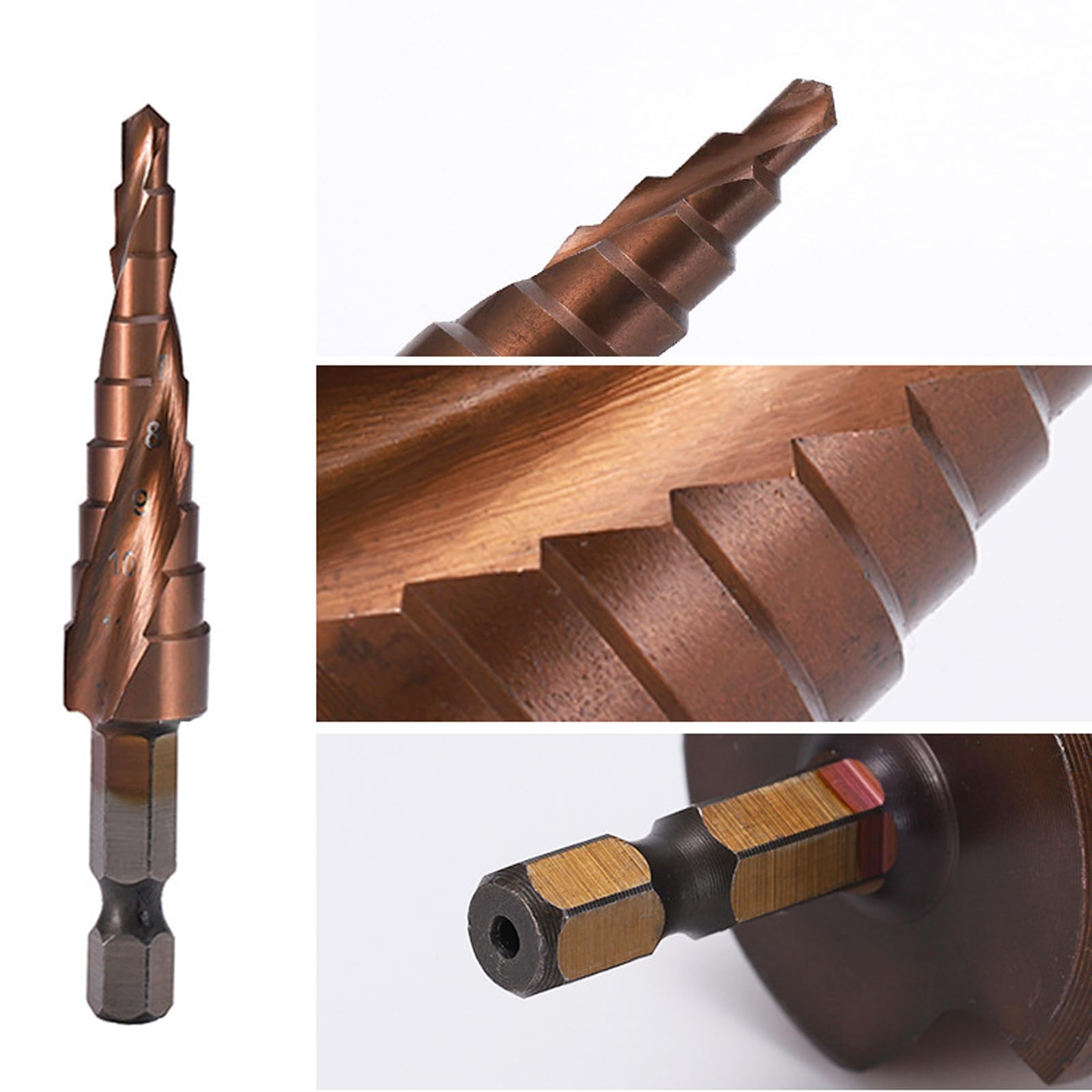 One Piece Durable Flute HSS Step Drill Bit Smooth Cone Drill Bit Hole Cutter Higher Efficiency HSS Cone Hole Cutter Drilling for Metal Wood Plastic - Image 3