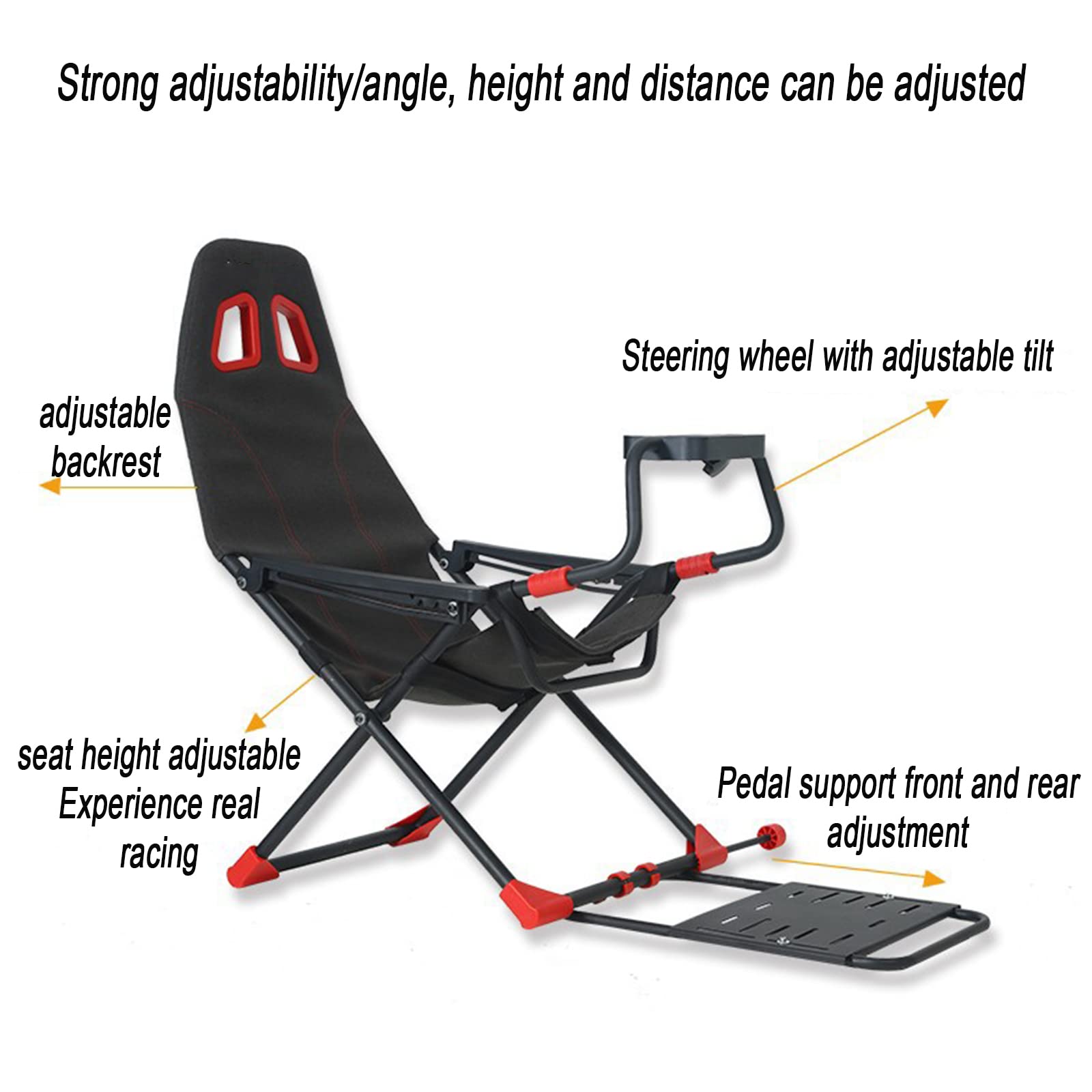 Simulatore di ruota da corsa regolabile con sedile ergonomico - Design pieghevole per console di gioco e PC