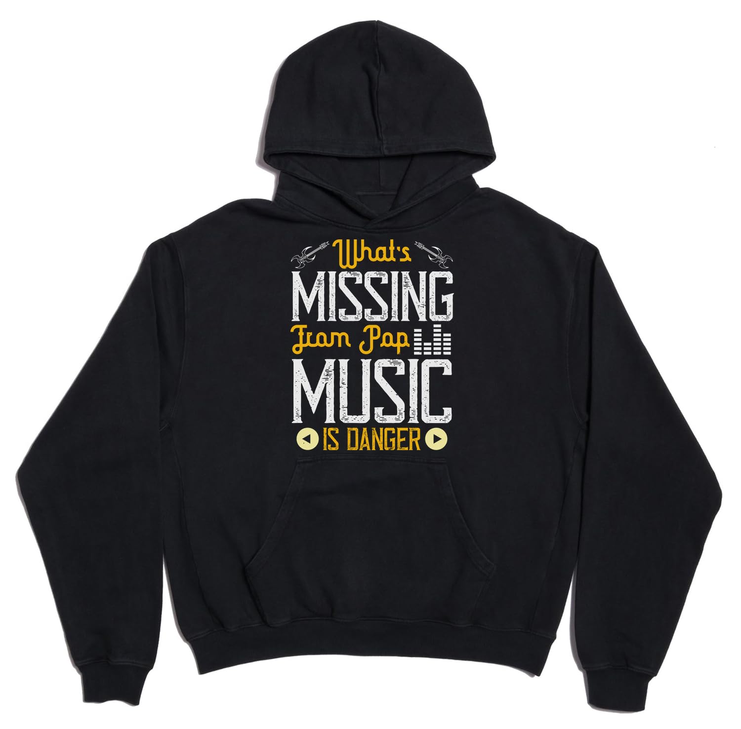 What missing from pop music is danger singer slogan unisex oversize pesante misto cotone felpa con cappuccio nero