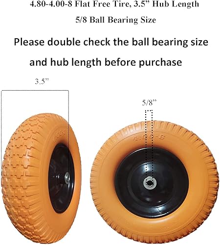 Miniatura 9 de Neumáticos para carretilla 4.804.00-8 con rodamiento de rueda de 58 y 34, cubo de 3.5-6 pulgadas, libre plano, rueda de repuesto de neumáticos de