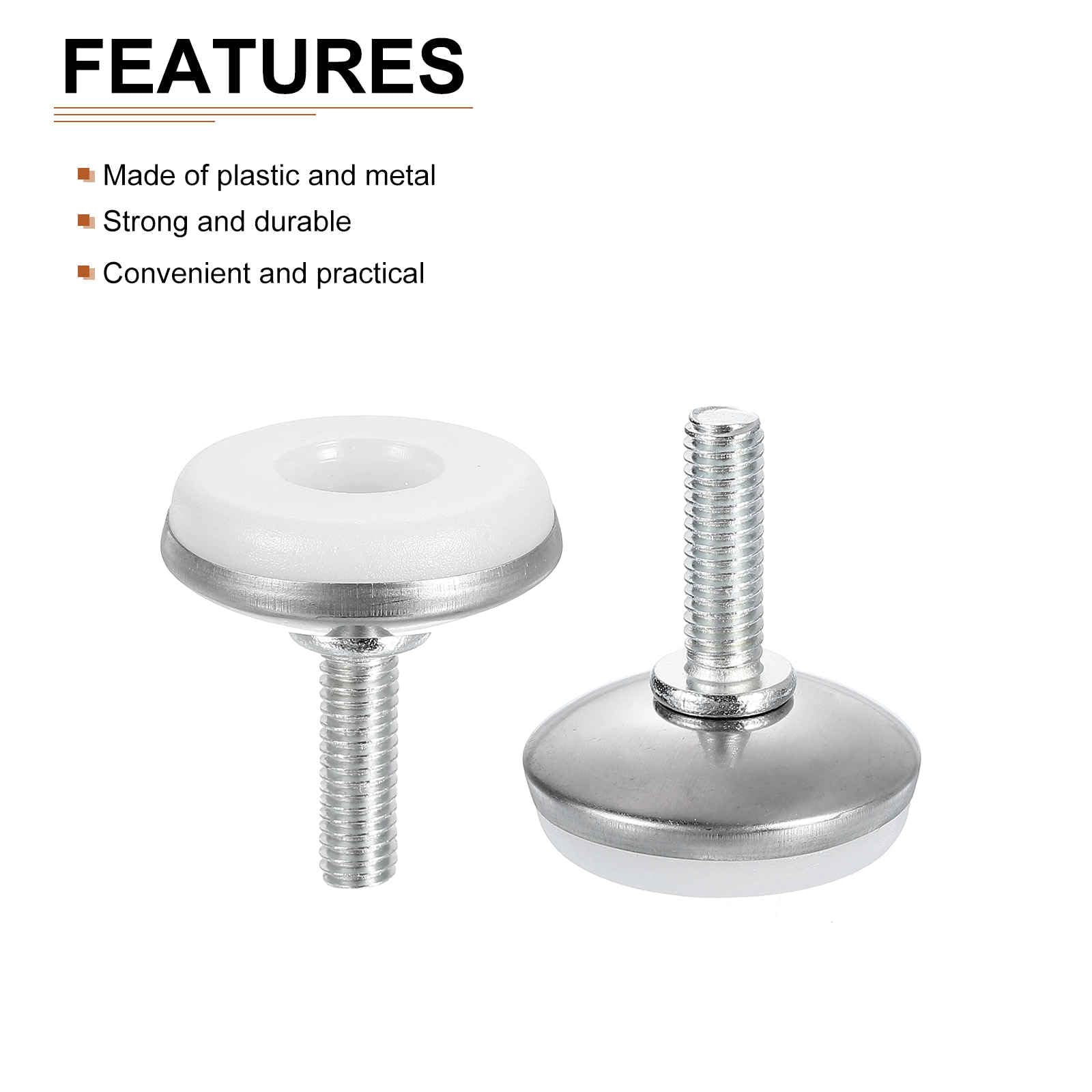 DTGN M6x20x28mm(DxLxOD) Screw on Furniture Glide Leveling Feet, 8Pack, Good for Furniture - Image 3