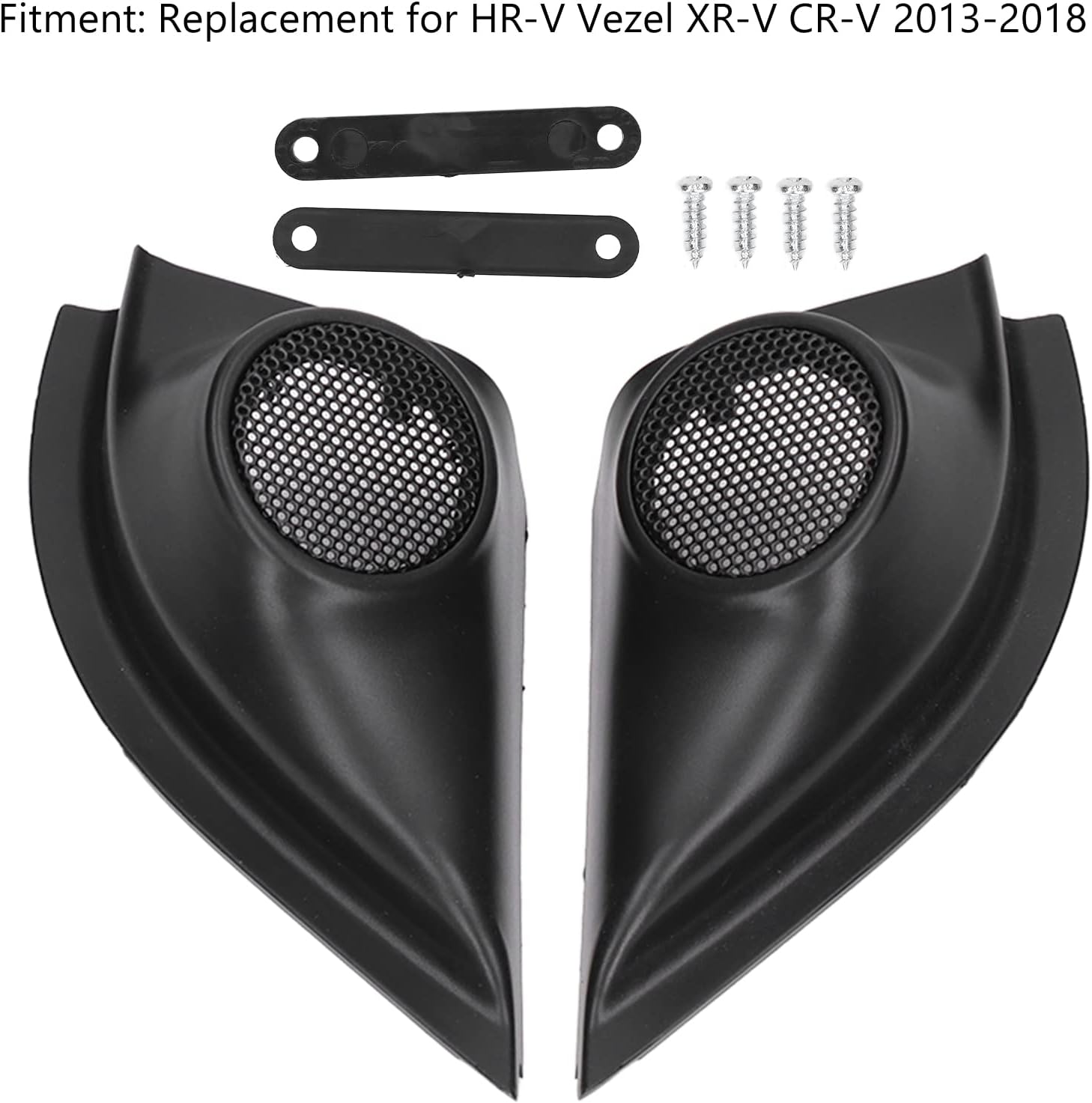 Fydun 2PCS Car Door Pillar Tweeter Cover Trim Speaker Panel Car Adaptations Replacement for HR‑V Vezel XR‑V CR‑V 2013‑2018
