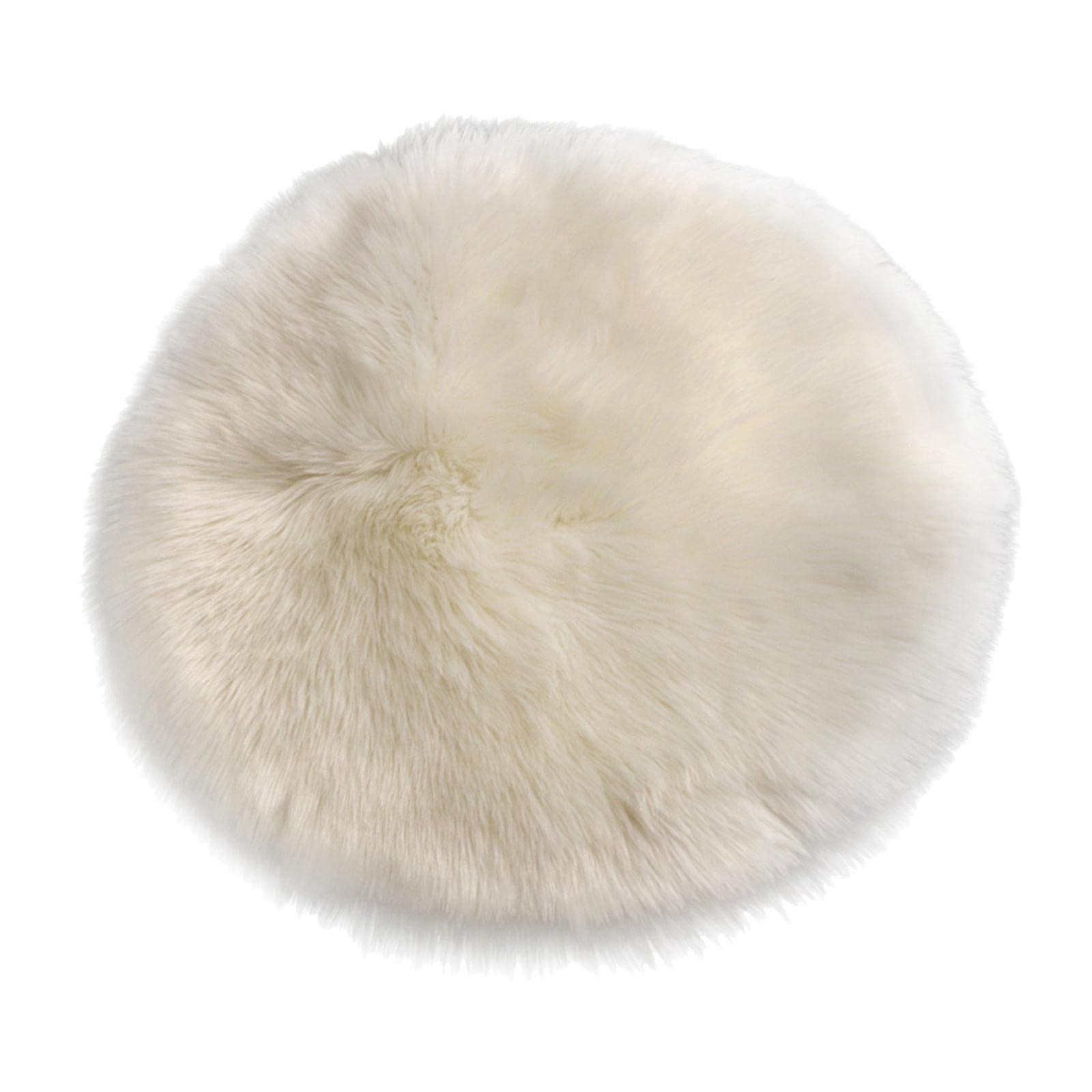 Fluffy Faux Fur Seat Cushion Pad Artificial Sheepskin Mat White 40cm-image-29