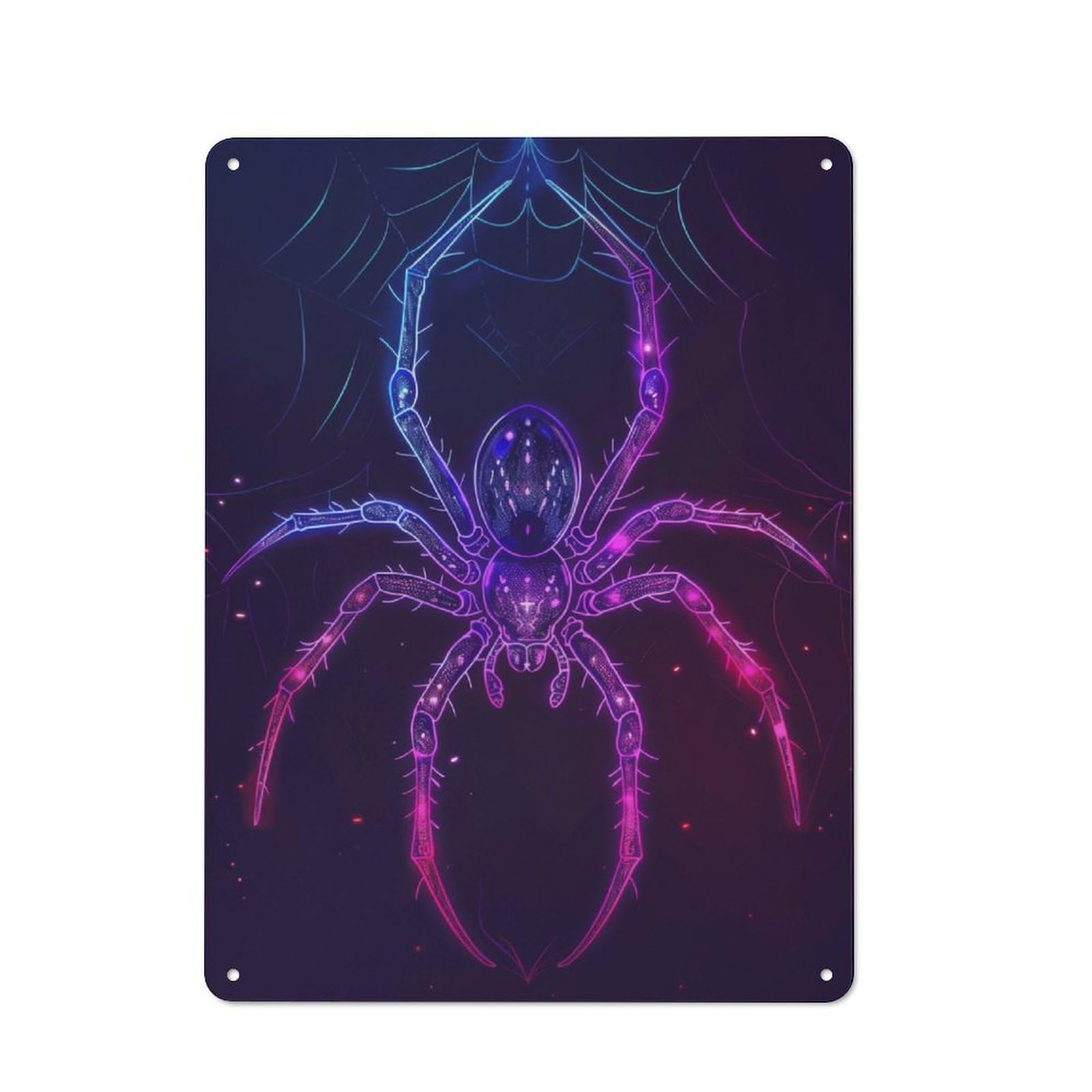 Neon Spider Animal Retro Metal Wall Decor 40x30cm, Decorative Tin Plaque for Pub, Home Bar, Shed Or Man Cave