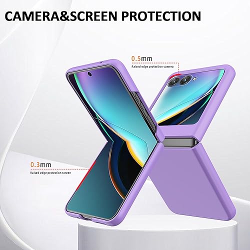 Vista 6 de Funda para Motorola Razr Plus 2023 con protector de pantalla, funda para Motorola Razr+ funda anticaídas a prueba de golpes todo incluido para Verde