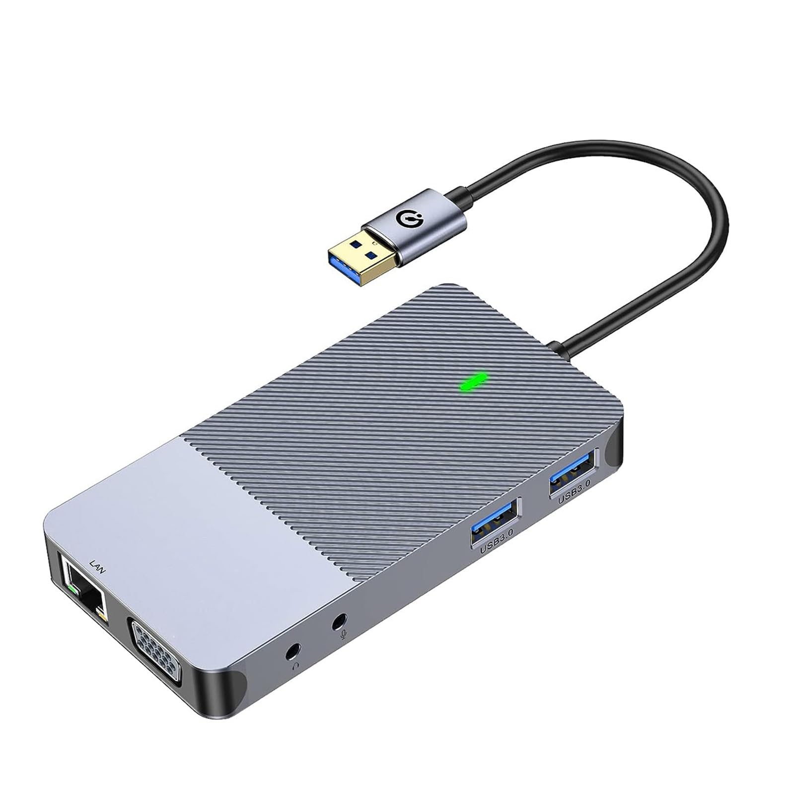Hub USB C 11 in 1, Docking Station per Display Triplo, Adattatore Multiporta per Laptop in Alluminio con 2 Schede HD 1080P VGA Gigabit Ethernet USB 3.0 TF Audio da 3,5 Mm