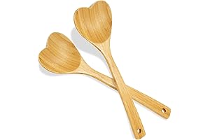 Heart Wooden Spoon Set 2 Unique Pieces Patelai Bamboo Home Kitchen