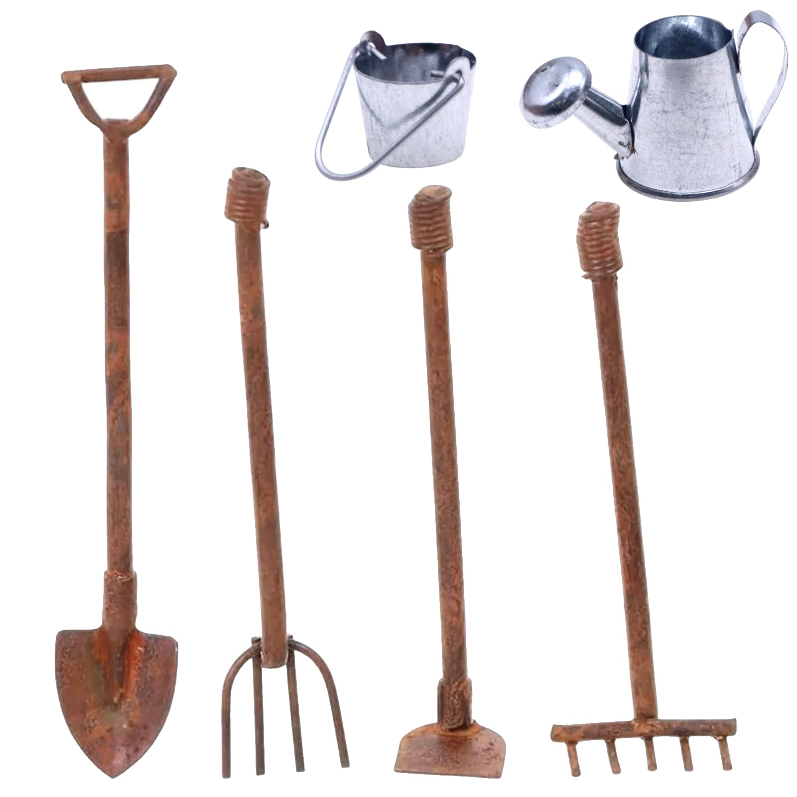 6-Piece Miniature Gardening Tools Set, Dollhouse Scene Accessories