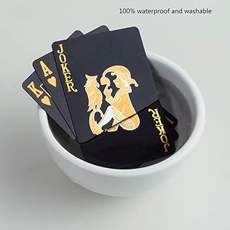 ACELION Waterproof Playing Cards, Plastic Playing Cards, Deck of Cards, Gift Poker (Black Diamond Cards)
