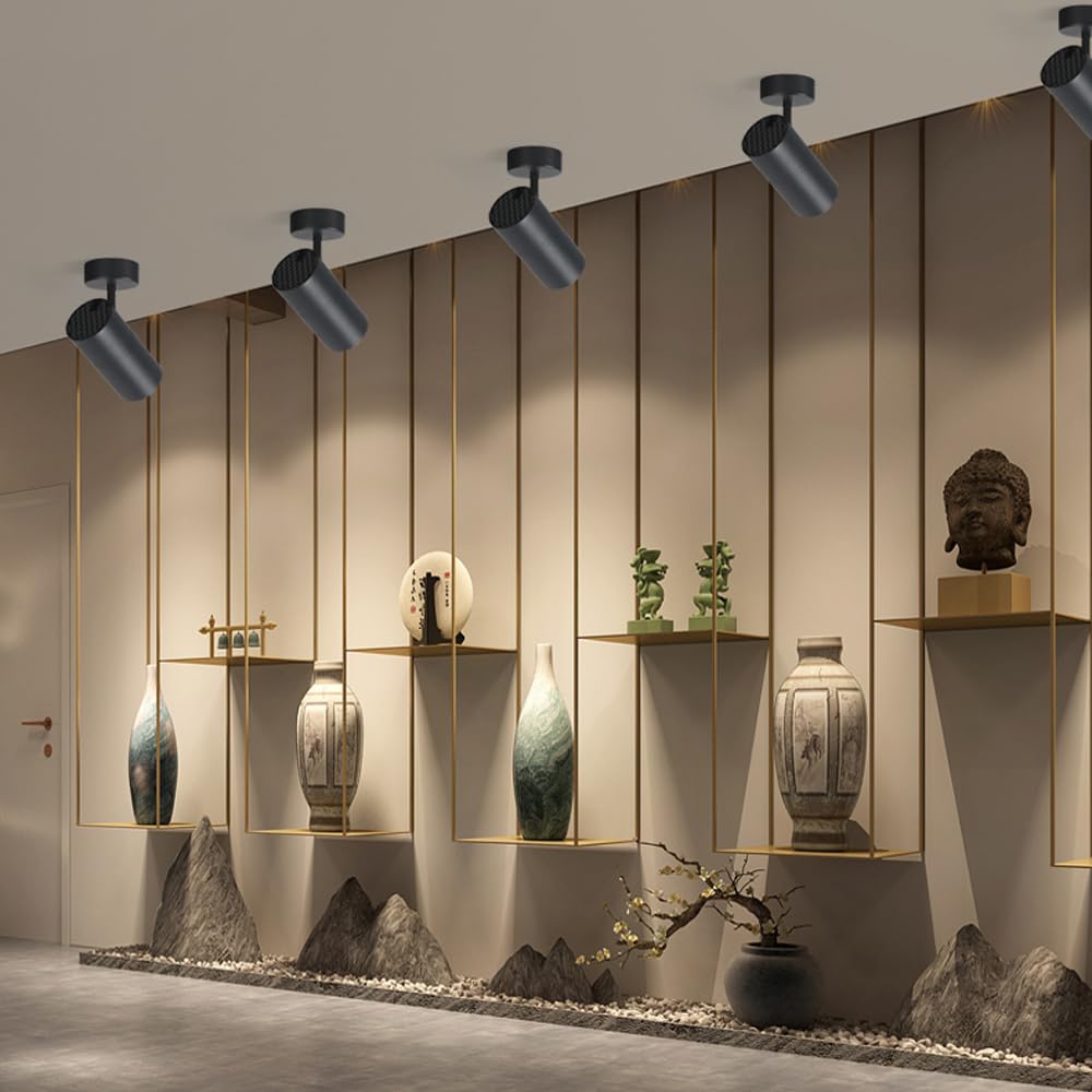 Foco De Techo Led Moderno De Montaje Empotrado De 30W Y 40W, Foco Direccional Ajustable Para El Hogar, Luces De Acento Brillantes Para Sala De Estar, Pasillo, Restaurante,Warm Light 3000k-12W
