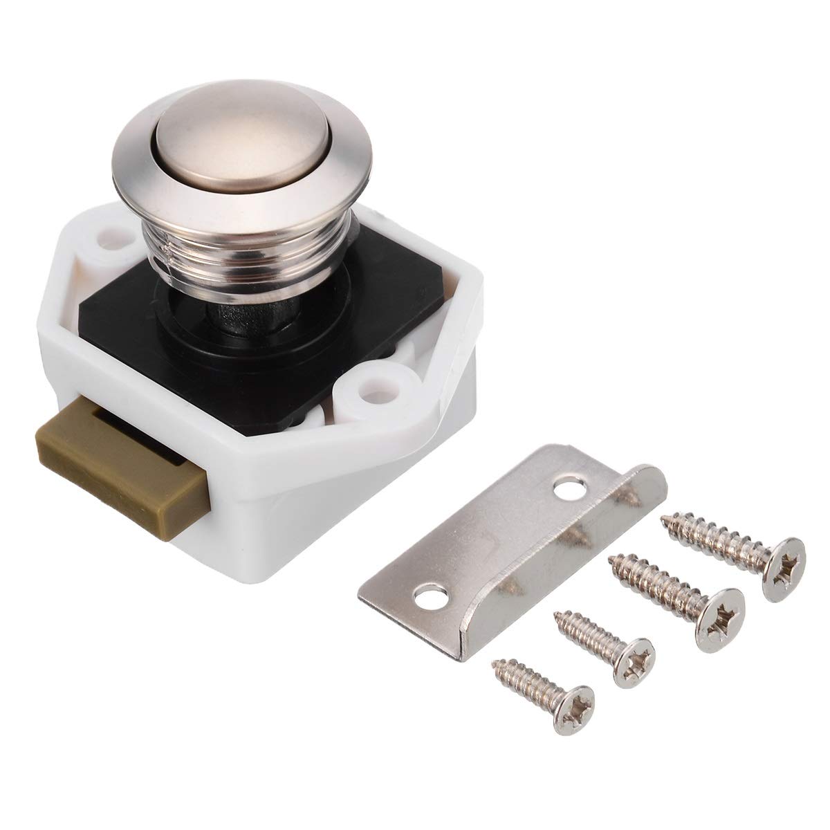 DUO ER Button Drawer Lock Camper Push Button Lock Drawer Cupboard Door Catch Lock Caravan Household Cabinet Latch Knob Hardware