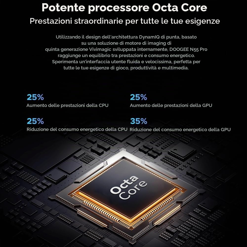 N55 PRO 4G Cellulari Economici (2024), 16 GB RAM 256 GB ROM, 6.56 pollici HD+ Display, Telefono Smartphone in Offerta, Android 14, 13MP+ 8MP, 5150 mAh Face ID Nero
