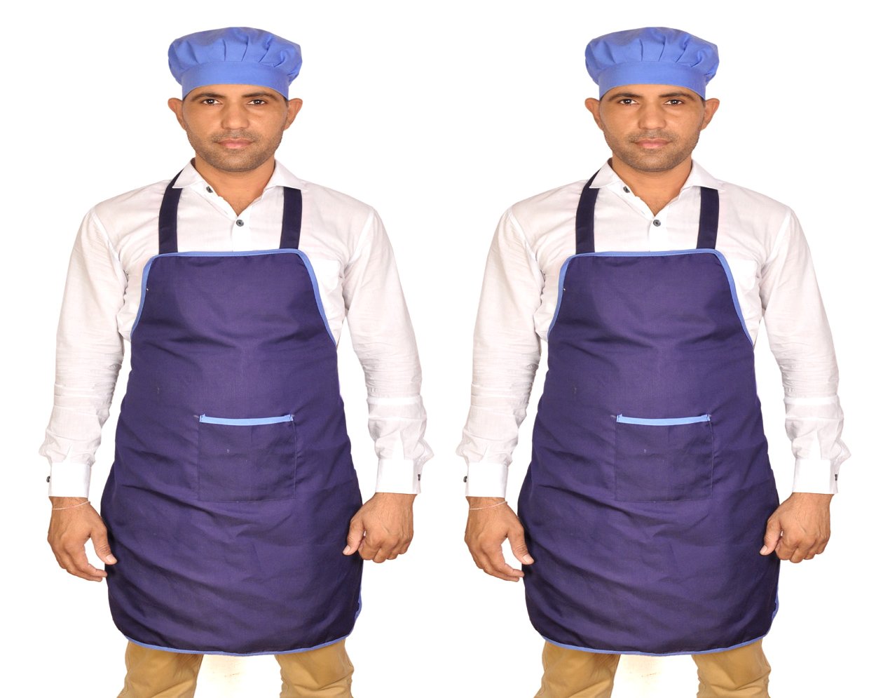 SwitchonSwitchon Waterproof Blue Chef's Apron with cap pack of 2 Proudly Made in India
