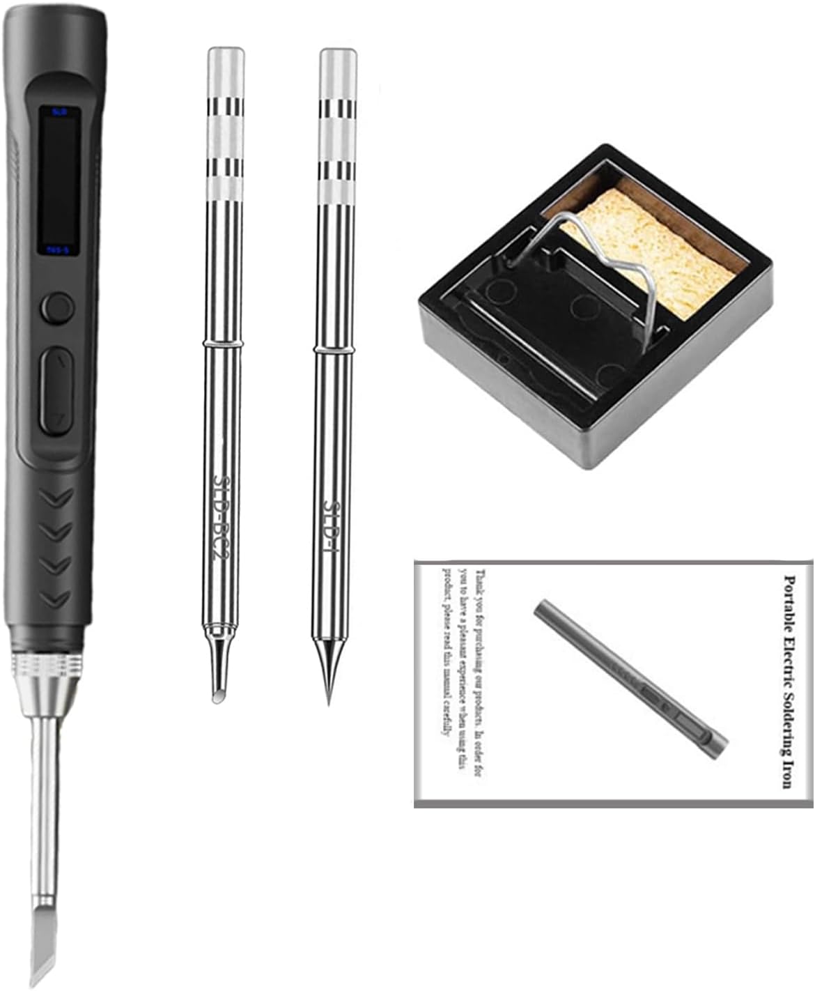 Treedix Portable Soldering Iron Kit DC 90W PD 65W USB C Soldering Iron Pen 302℉ to 842℉ Adjustable Temperature TFT Color Screen Digital Electric Soldering Iron Station Kit with T65-K Solder Tip