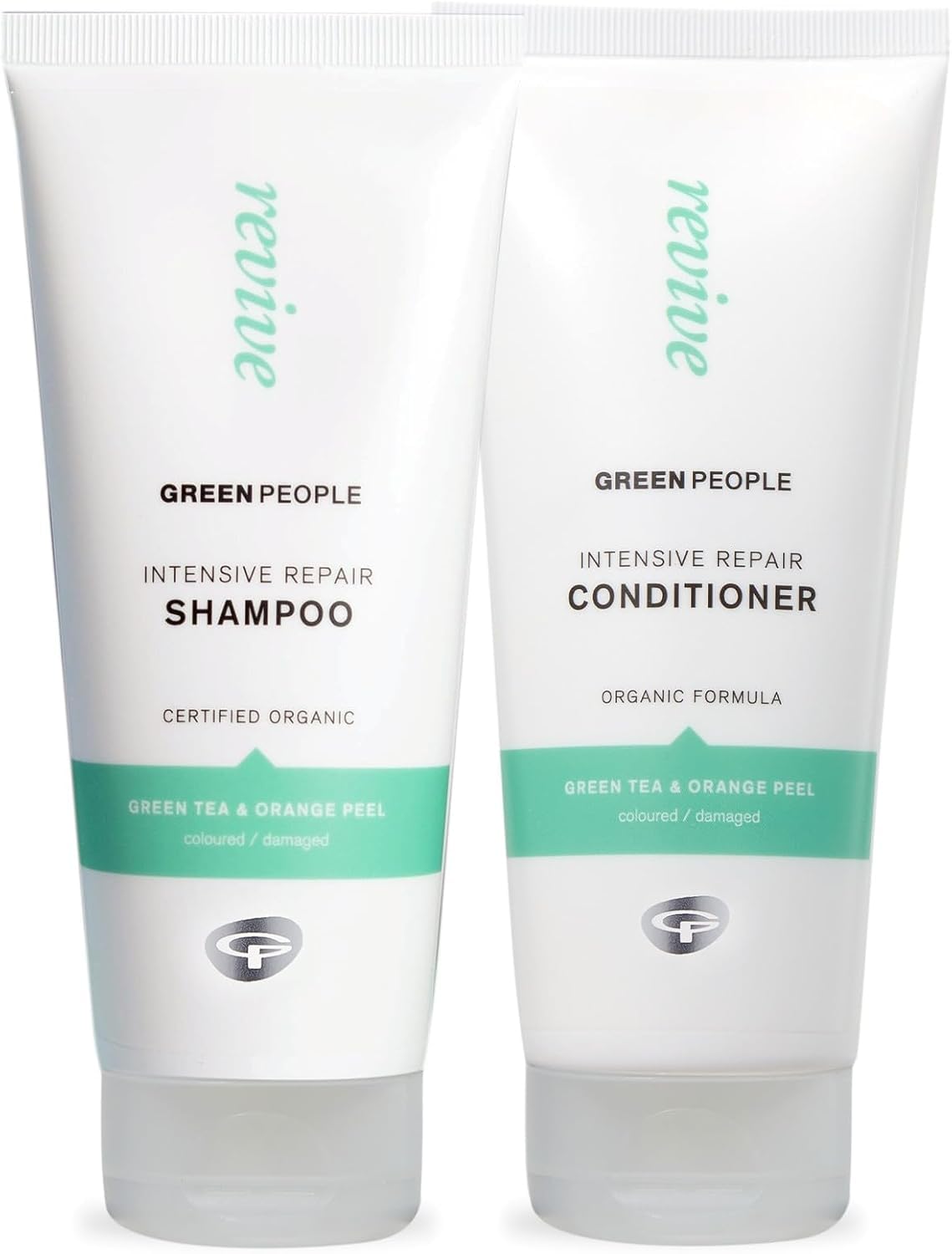 Intensive Care Hair Shampoo (200ml) and Conditioner (200ml) Bundle, Certified organic ingredients, Green Tea and Orange Peel, Vegan and Cruelty free