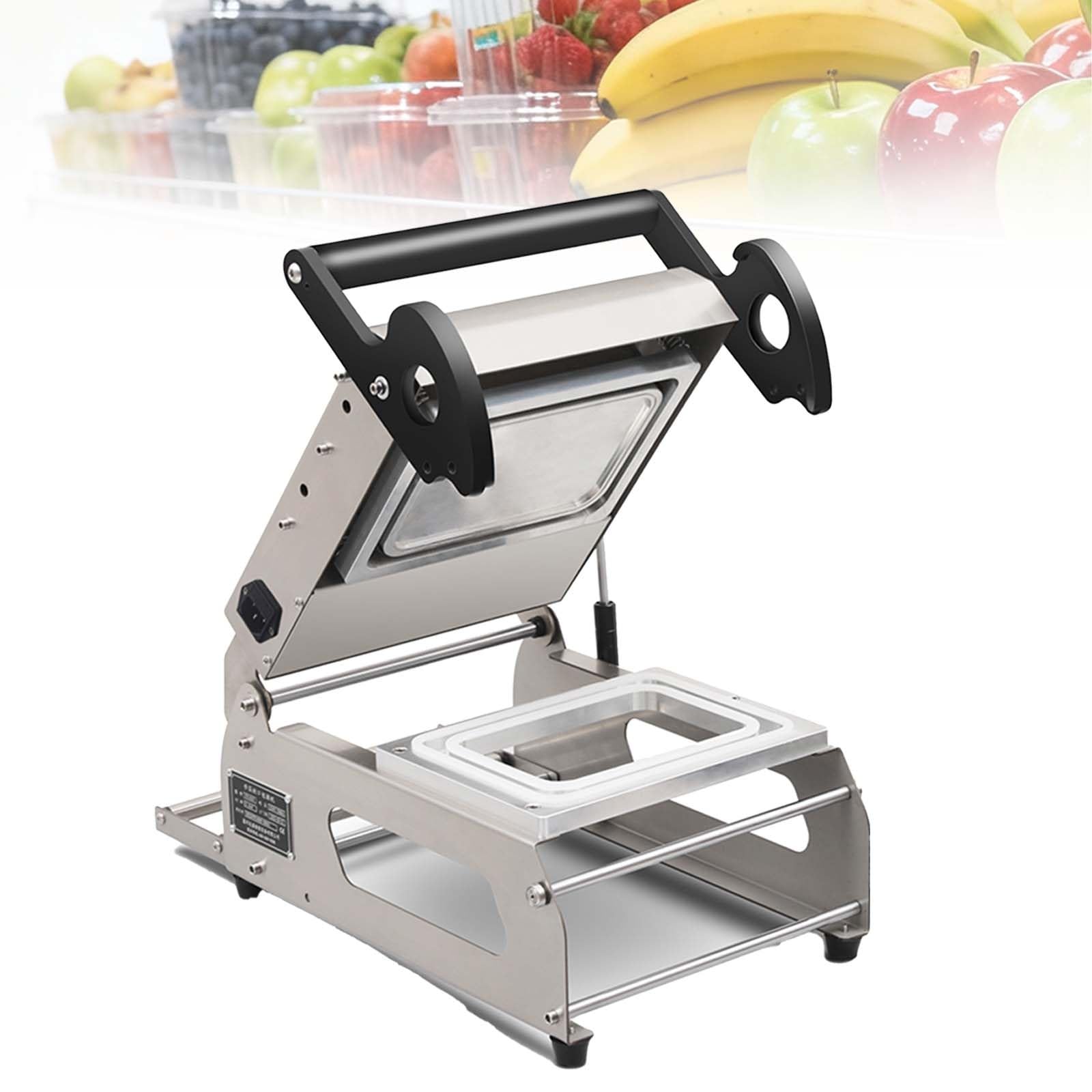 Sigillatrice Per Vassoi Alimentari In Acciaio Inossidabile, Funzionamento Manuale Di Grado Commerciale, Dotata Di Maniglia Ergonomica, Larghezza Del Film 260 * 180 Mm, Per Ristoranti