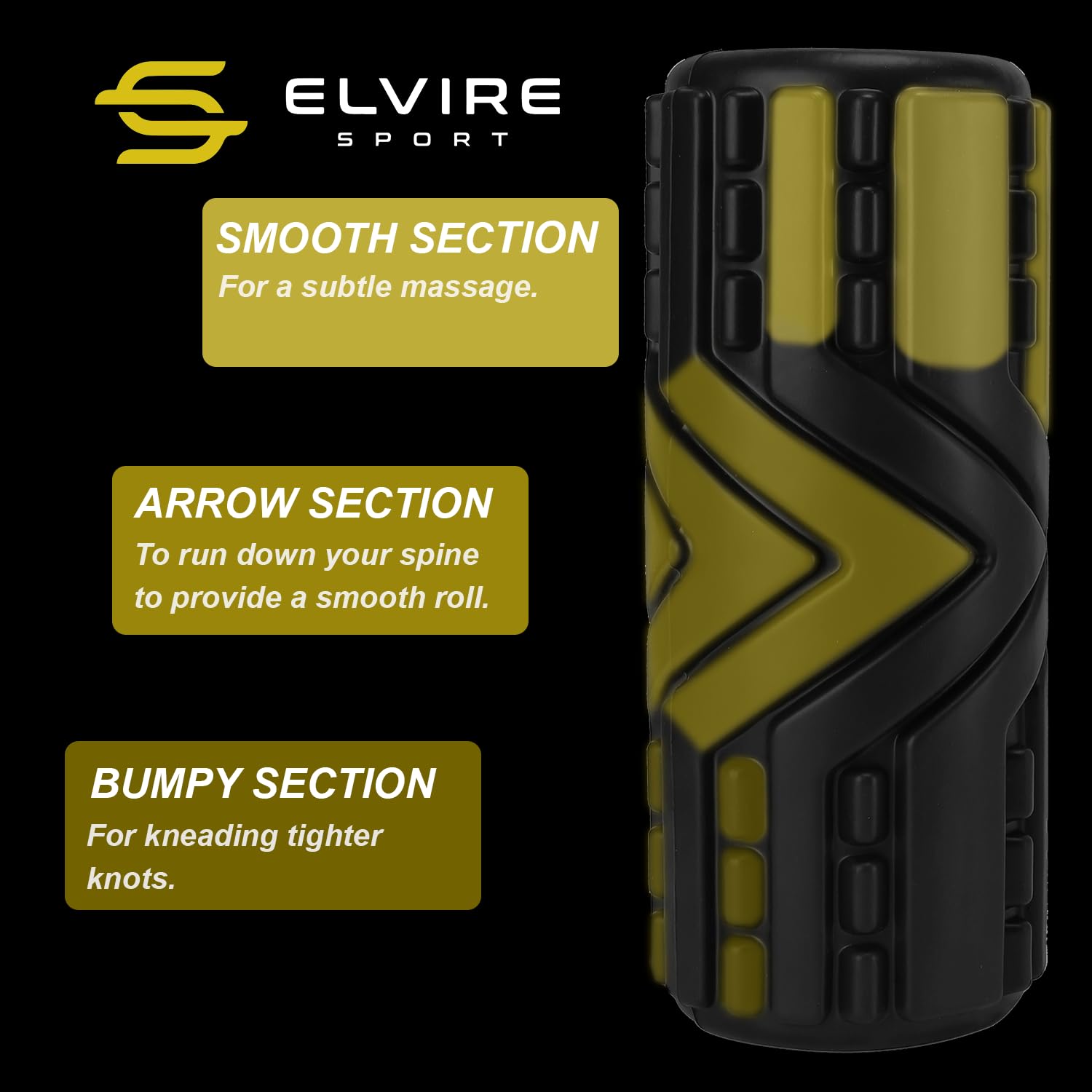 ELVIRE Sport Foam Roller | Roller, Muscle Massage Ball for Deep Tissue Back, Legs, Feet, Neck or Plantar Fasciitis