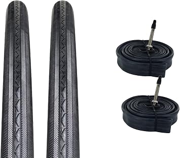 Zol Bundle 2 Pack Z1076 Road Tires and Tube 700x25C, Presta/French 48 MM Valve