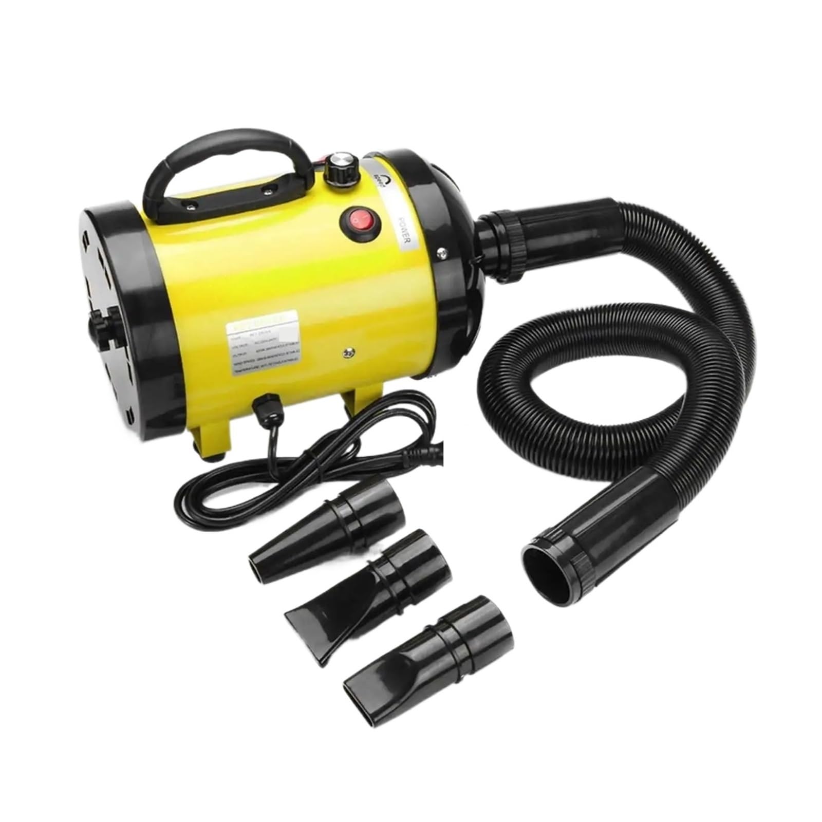 Suszarka Do Włosów O Mocy 2800 W Dla Psów Pet Dog Cat Dmuchawa Pielęgnacji Ciepły Wiatr Szybka Nadmuchowa Małych Średnich I Dużych Szybkie Bezpieczne Suszenie(Yellow)