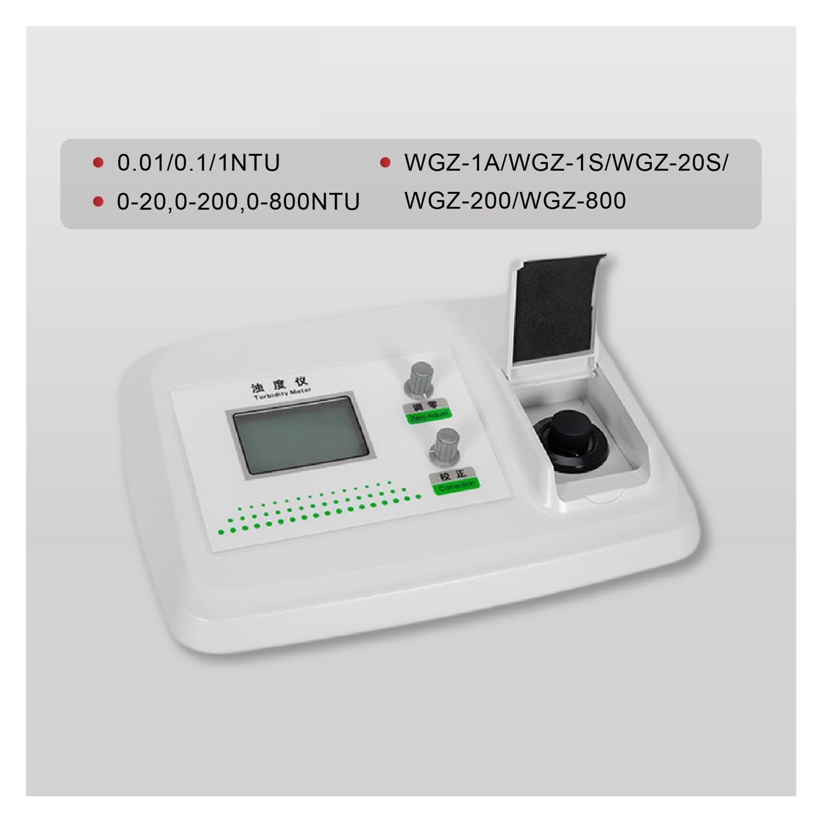 Medidor de turbidez de sobremesa con pantalla LCD 0-20/200/1000NTU Turbidímetro de agua de laboratorio Digital for prueba de agua Alta sensibilidad | WGZ-20