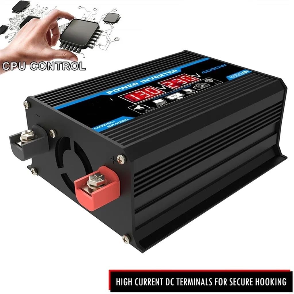 Power Inverter Inverter Intelligente A Onda Sinusoidale Modificata da CC 12 V A CA 220 V Convertitore di Alimentazione Auto da 4000 W Inverter di Potenza Auto Convertitore di Potenza