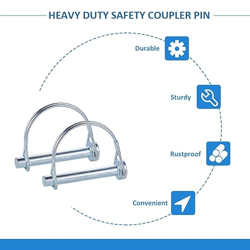 Miniatura 3 de 4 pasadores de bloqueo de alambre, acoplador de seguridad resistente de 3/8 pulgadas, pasador de enganche de eje de bloqueo de toma de fuerza con
