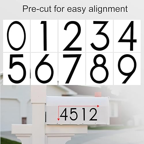 Miniatura 10 de Calcomanías reflectantes de números de buzón de 15 pulgadas para exterior 3 juegos de números de dirección de casa con pestañas adhesivas para un